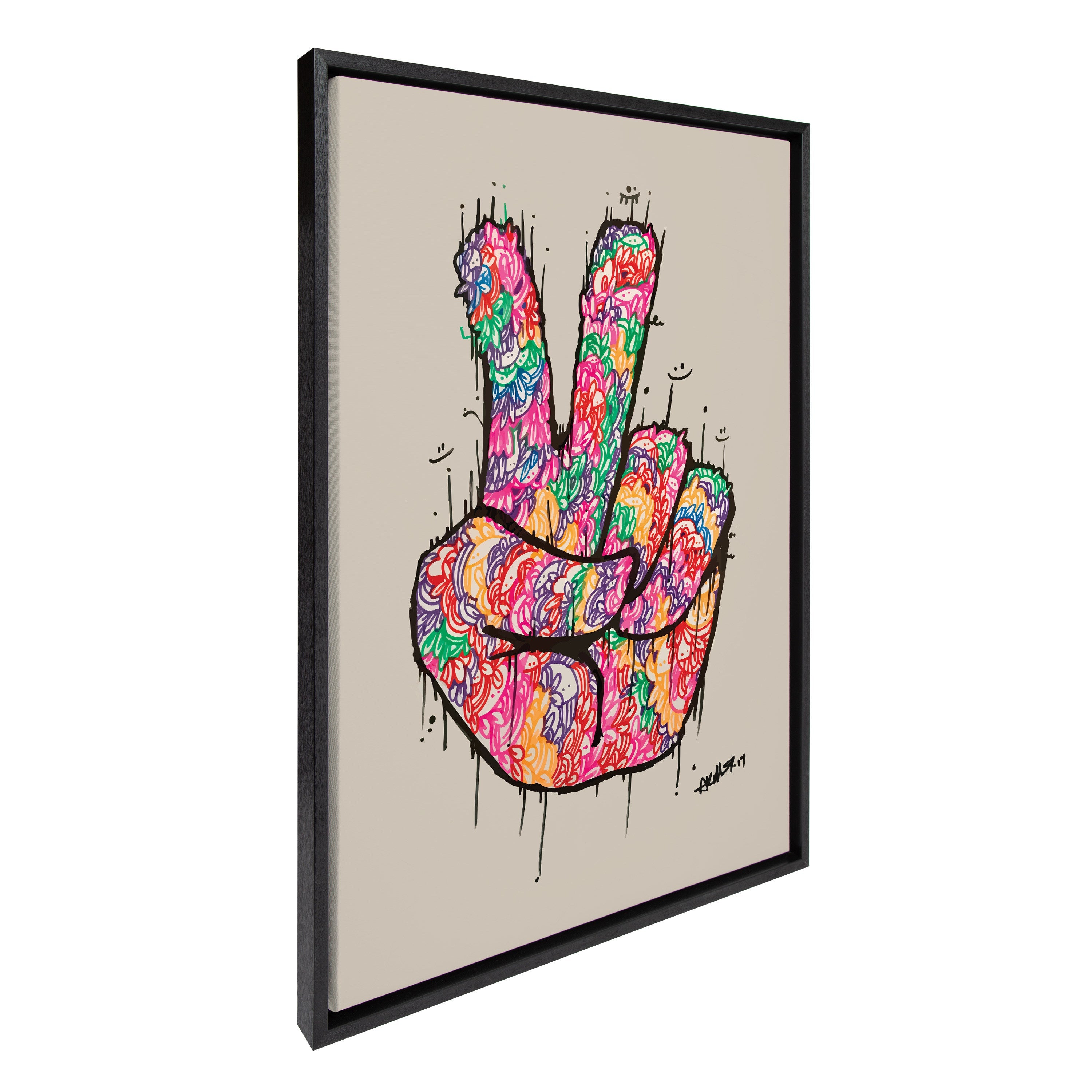 Sylvie Peace Sign Framed Canvas by kateandlaurel - product image 9 for Resin Society