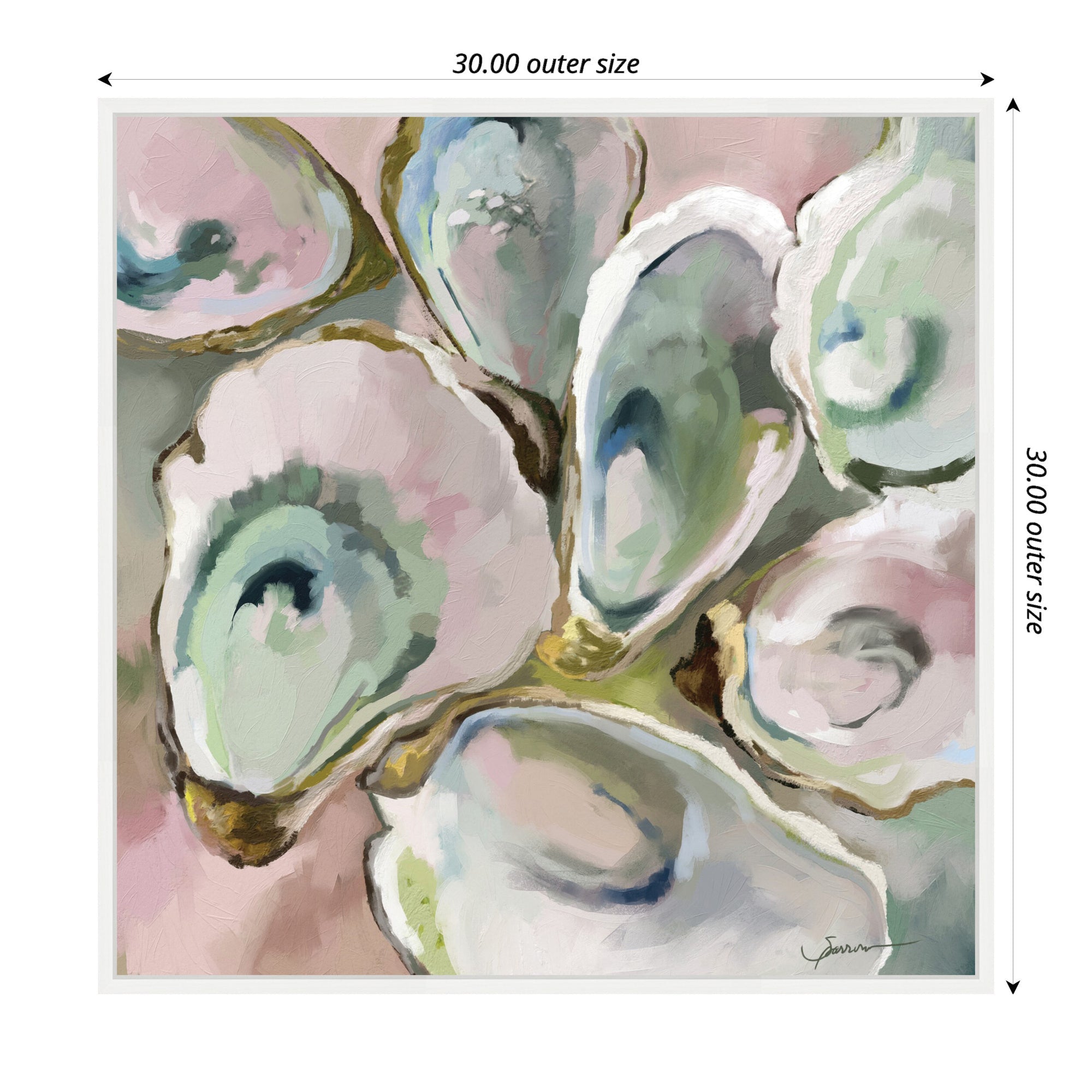 Sylvie Oyster Roast 2 Framed Canvas by Mary Sparrow