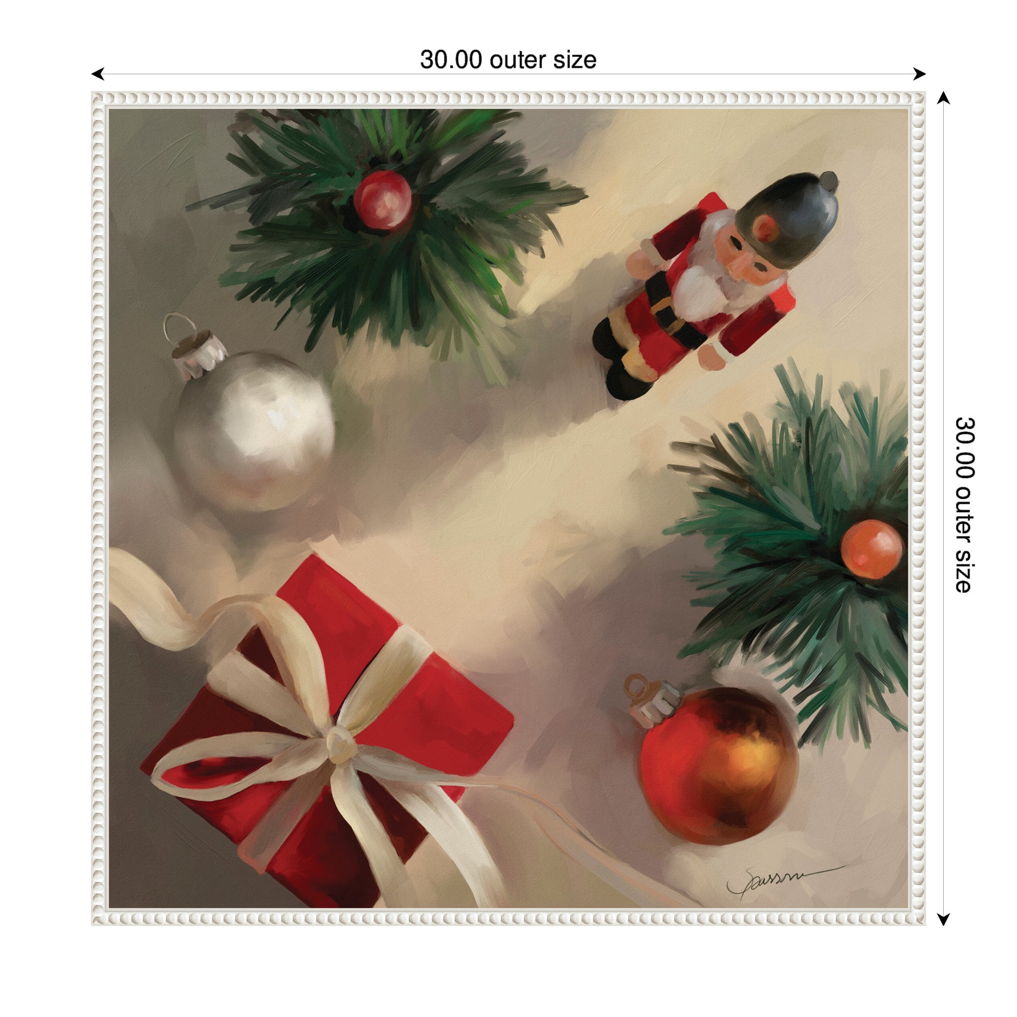 Tis The Holiday Season by Mary Sparrow Framed Canvas Wall Art Print