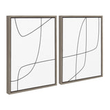 Sylvie Modern Line Abstract 3 and 4 Black and White Framed Canvas by kateandlaurel - product image 12 for Resin Society