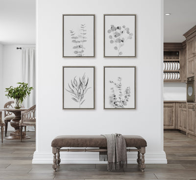 Sylvie Neutral Botanical 3 and 4 Soft White Framed Canvas by kateandlaurel - product image 8 for Resin Society