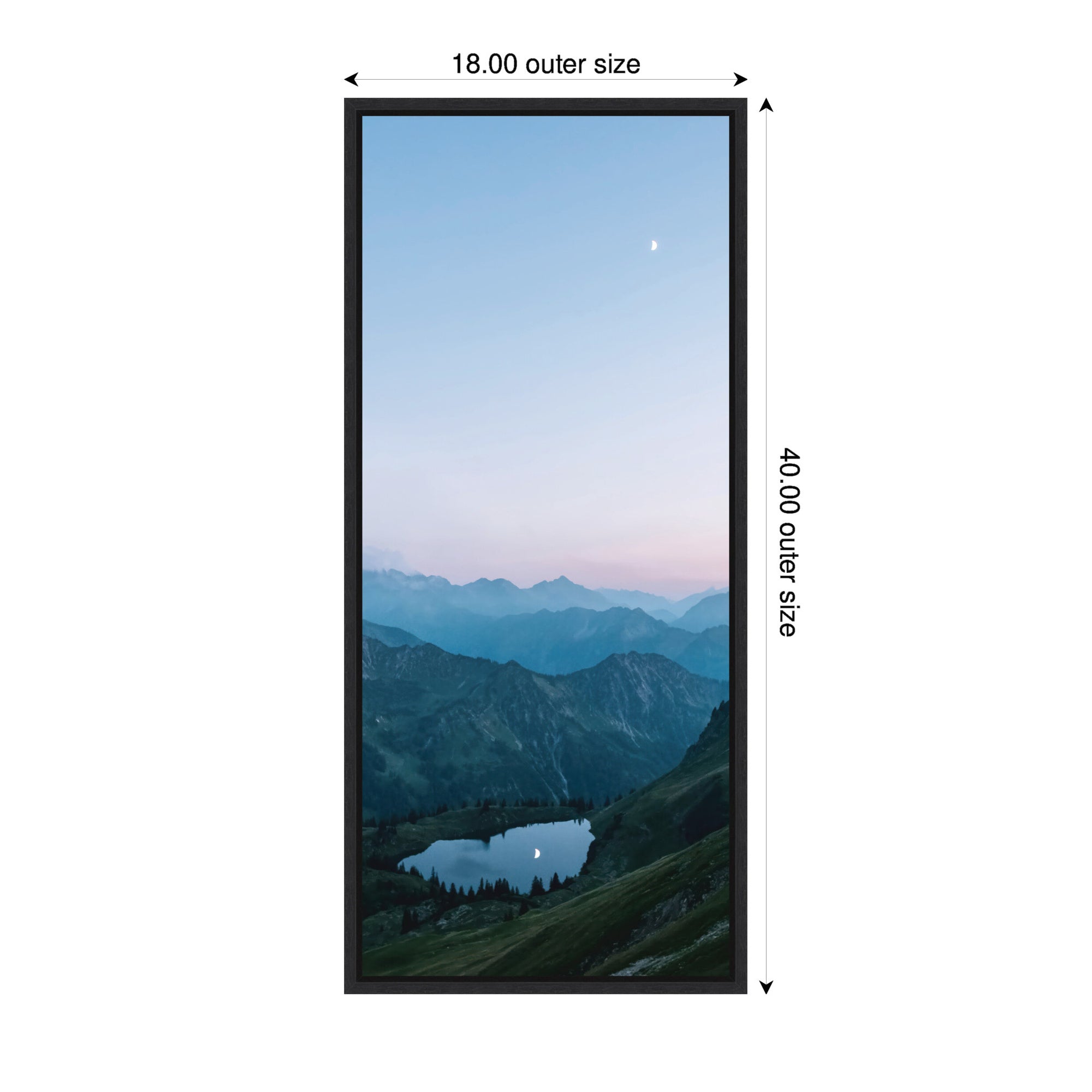 Sylvie Moonrise over the Mountain Lake in the German Alps Framed Canvas by Michael Schauer