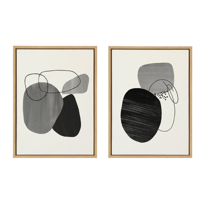 Sylvie 863 Abstract Rocks and 864 On The Rocks Framed Canvas Set by kateandlaurel - product image 11 for Resin Society
