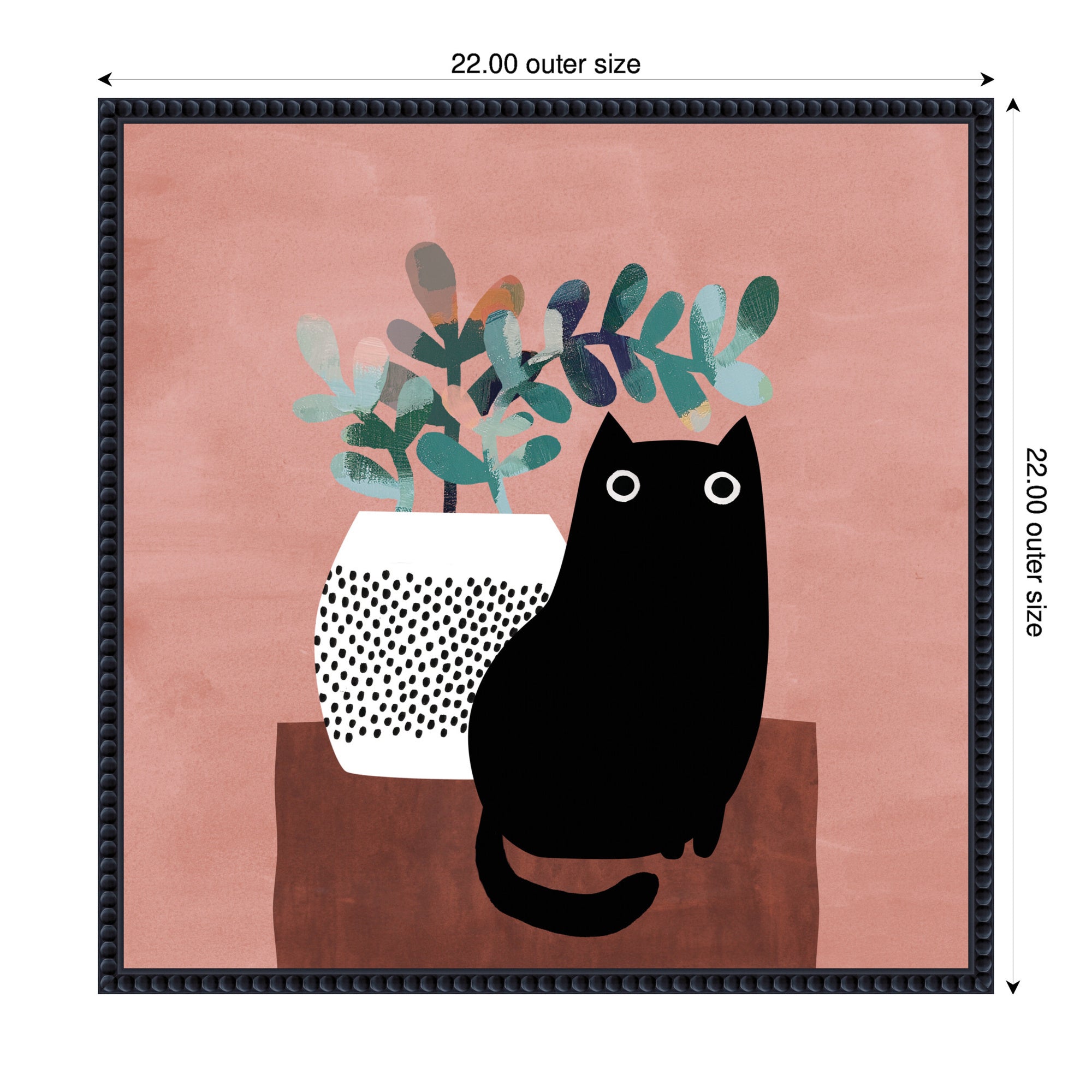 AR Black Cat No.
17 by Planet Cat Framed Canvas Wall Art Print