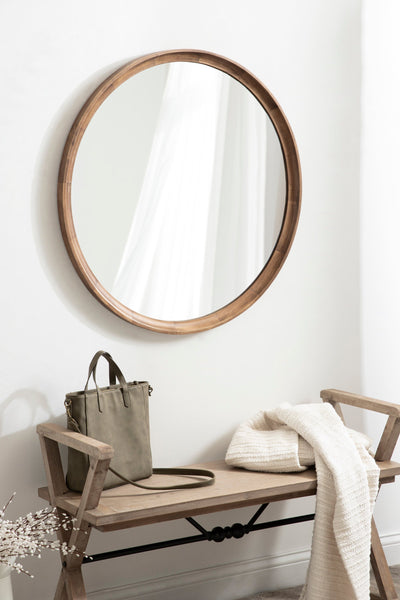 Hatherleigh Round Wood Wall Mirror