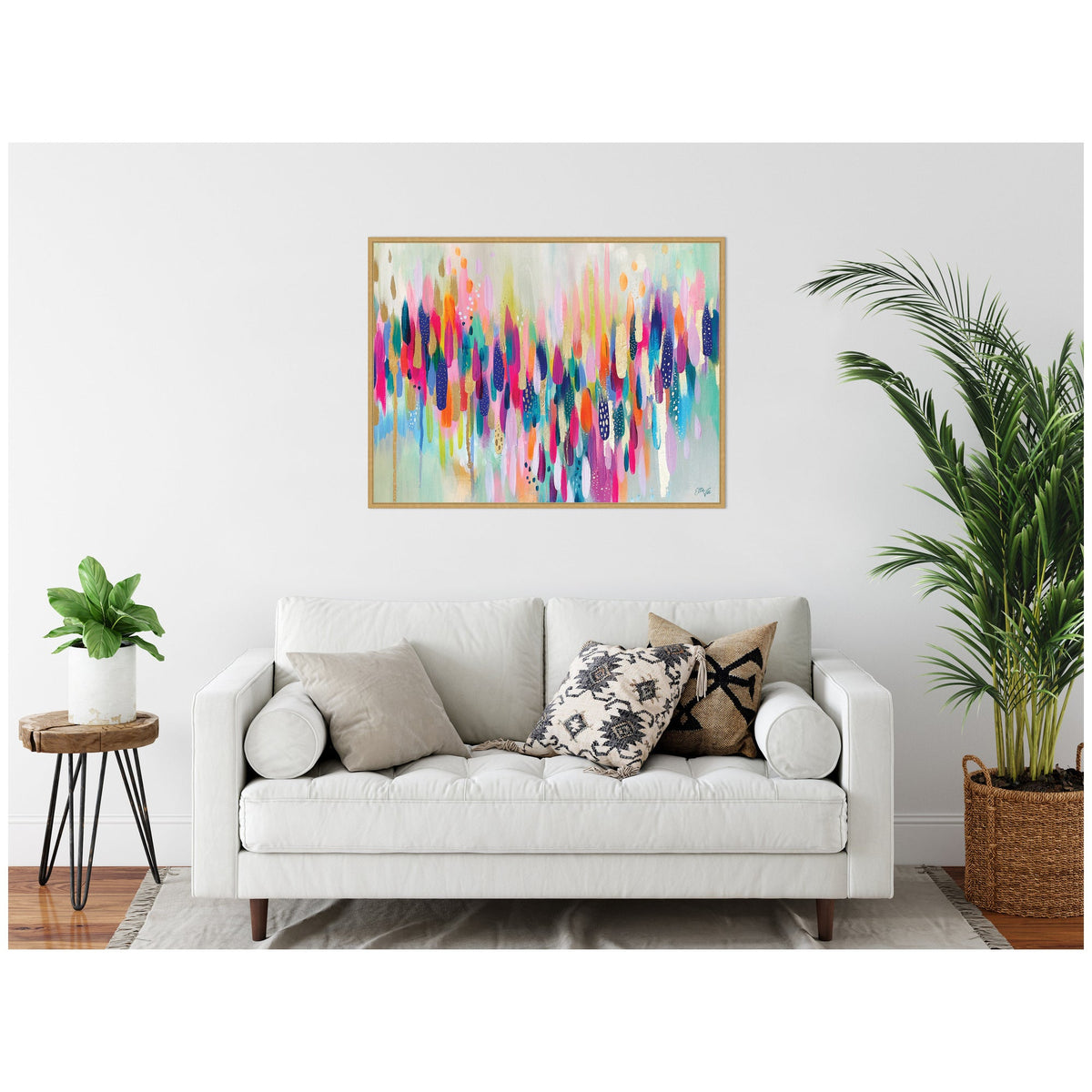 Sylvie Brushstroke 154 Horizontal Framed Canvas by Ettavee