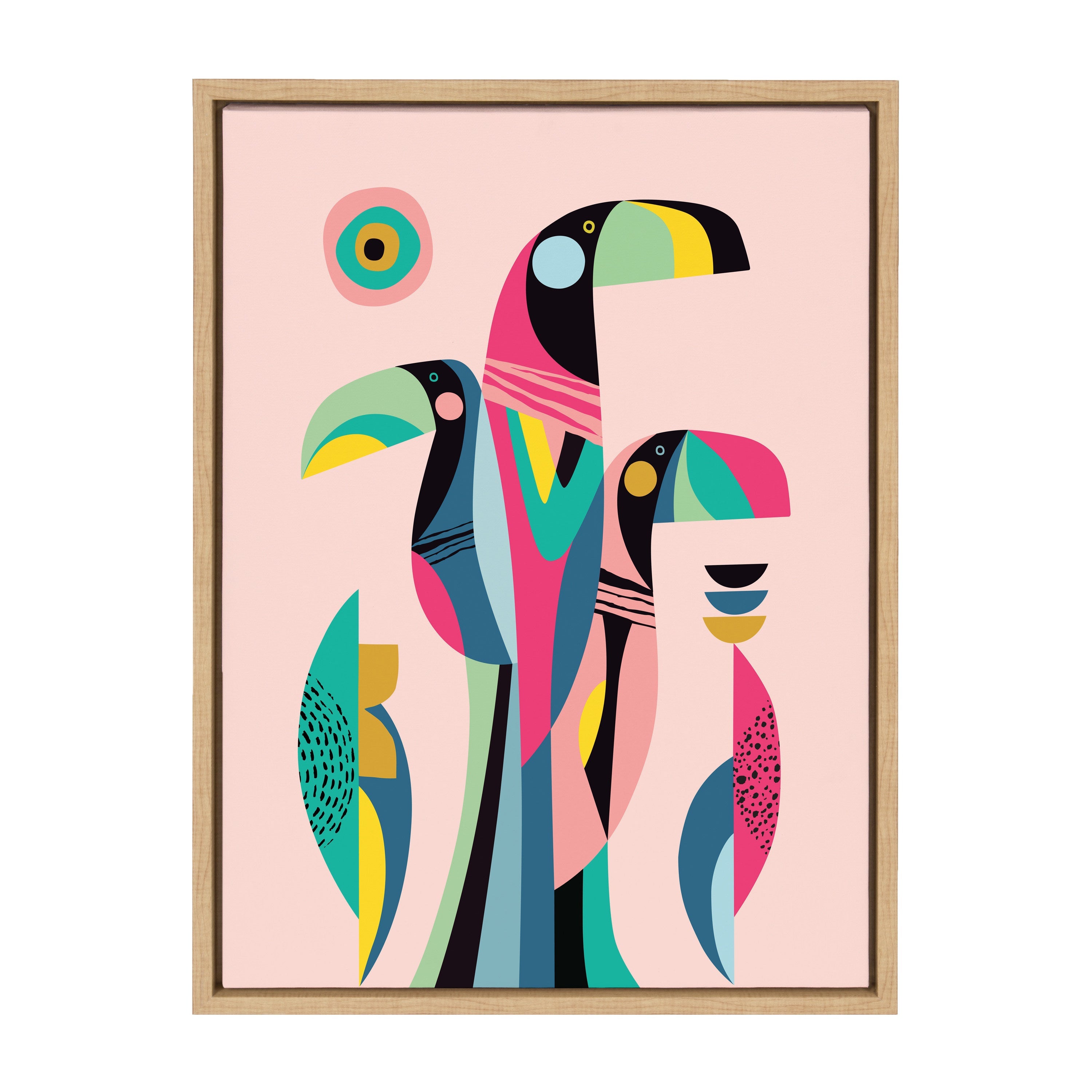 Sylvie Mid Century Modern Tropical Toucan Framed Canvas by kateandlaurel - product image 12 for Resin Society