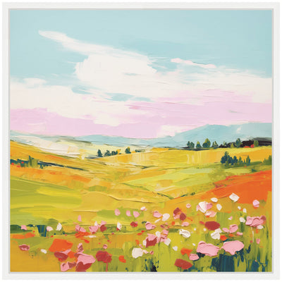 Sylvie Colorful Meadow Landscape Framed Canvas by The Creative Bunch Studio