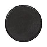 Round dark coffee table top with subtly uneven edges and a matte textured surface, shown from above against a white background.