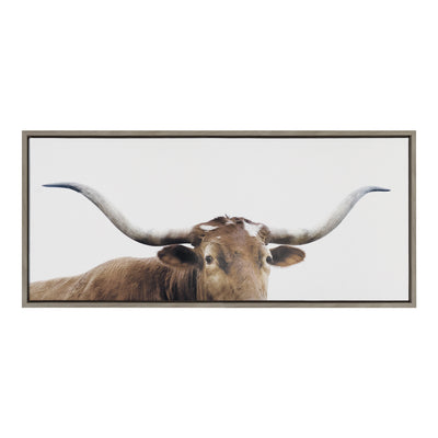 Sylvie Texas Longhorn Framed Canvas by kateandlaurel - product image 2 for Resin Society