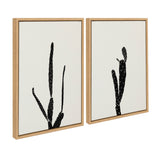 Sylvie Black and White Vintage Film Grain Cactus 1 and 2 Framed Canvas by kateandlaurel - product image 2 for Resin Society
