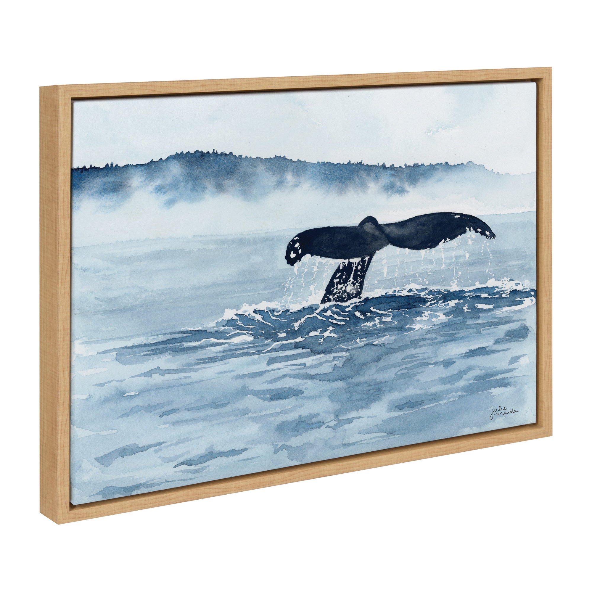 Sylvie Whale Watching Framed Canvas by kateandlaurel - main product image for Resin Society