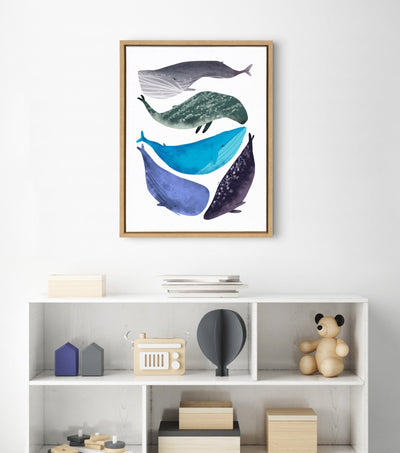 Sylvie Whales Framed Canvas by Lida Larina by kateandlaurel - product image 7 for Resin Society