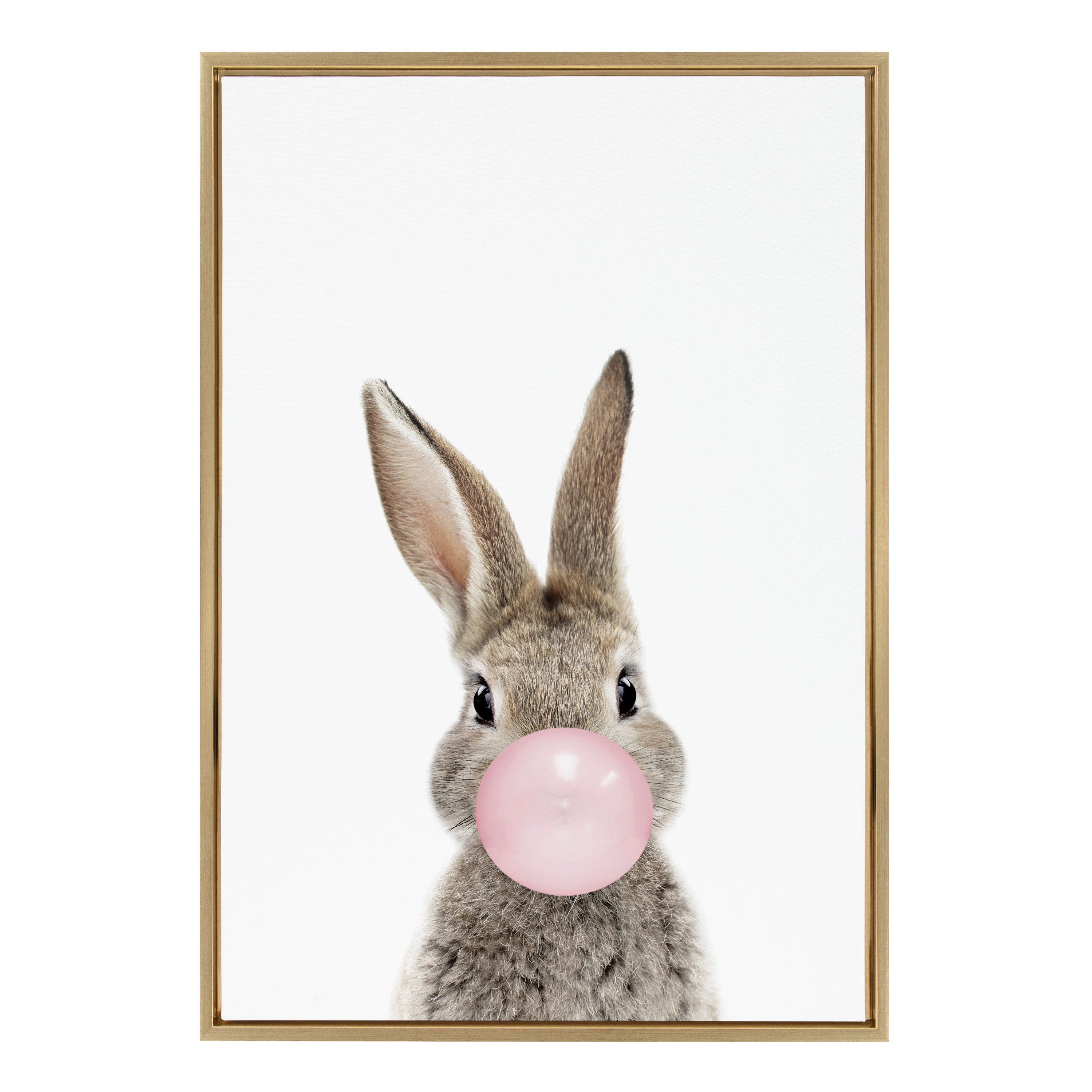 Sylvie Bubble Gum Bunny Framed Canvas by Amy Peterson Art Studio by kateandlaurel - product image 10 for Resin Society