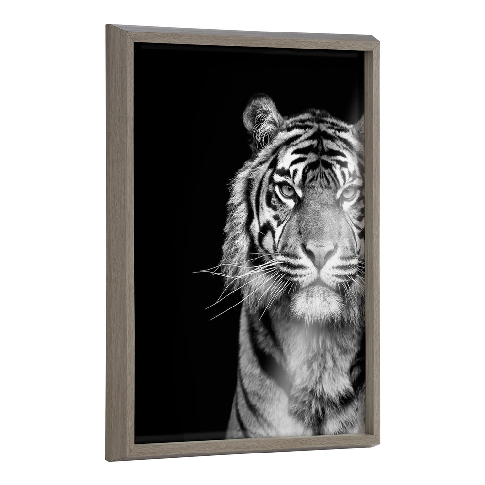 Blake Tiger Minimalist Animal printed on solid surface framed wall art with lightweight polystyrene frame