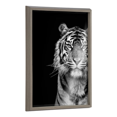Blake Tiger Minimalist Animal printed on solid surface framed wall art with lightweight polystyrene frame