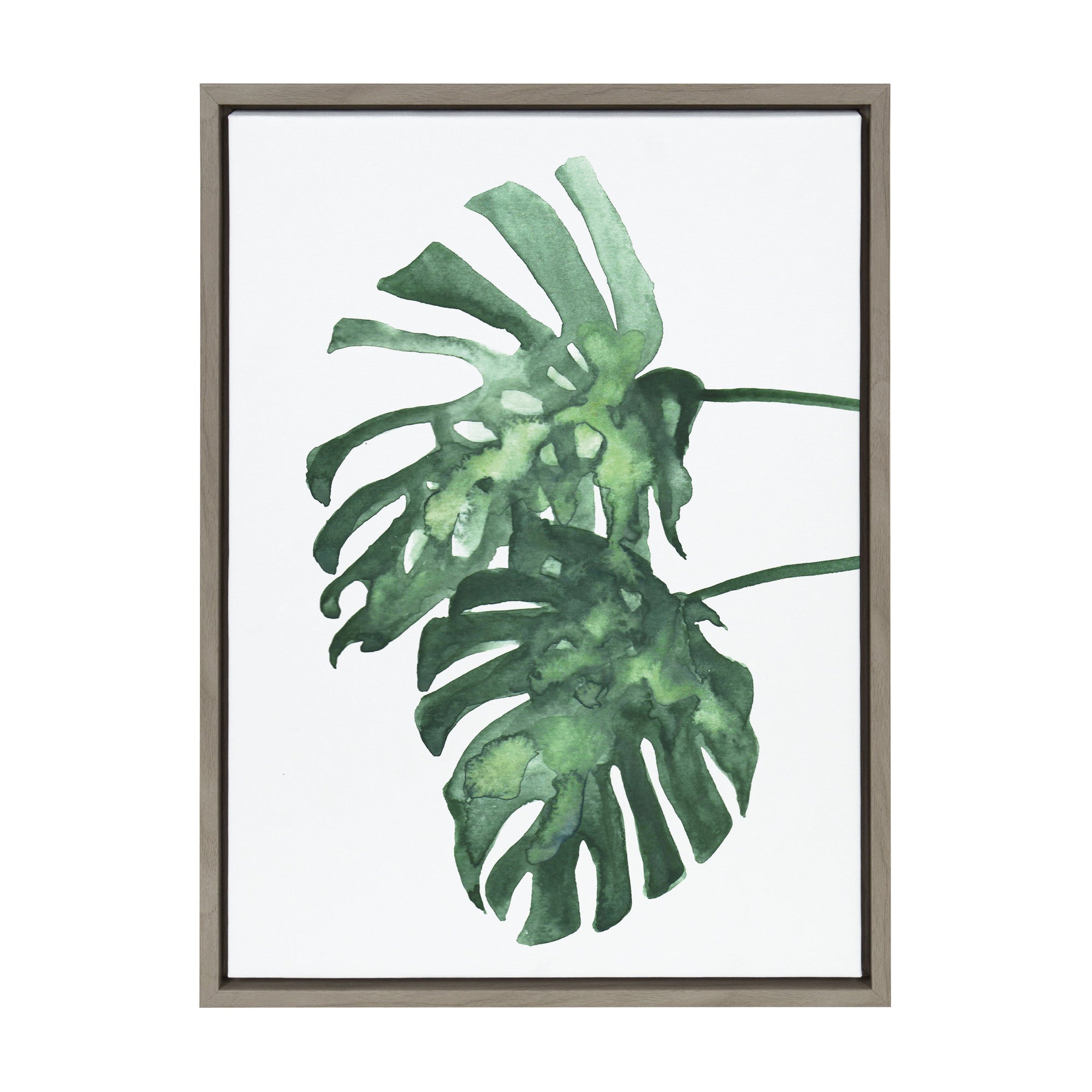 Sylvie Cheese Plant Leaves Framed Canvas by kateandlaurel - main product image for Resin Society