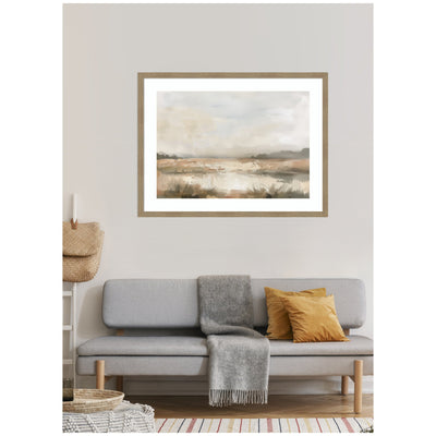 Neutral Abstract Landscape by The Creative Bunch Studio Framed Wall Art Print