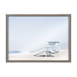 Blake Pale Blue Life Guard Tower Framed Printed Glass by Caroline Mint by kateandlaurel - product image 2 for Resin Society