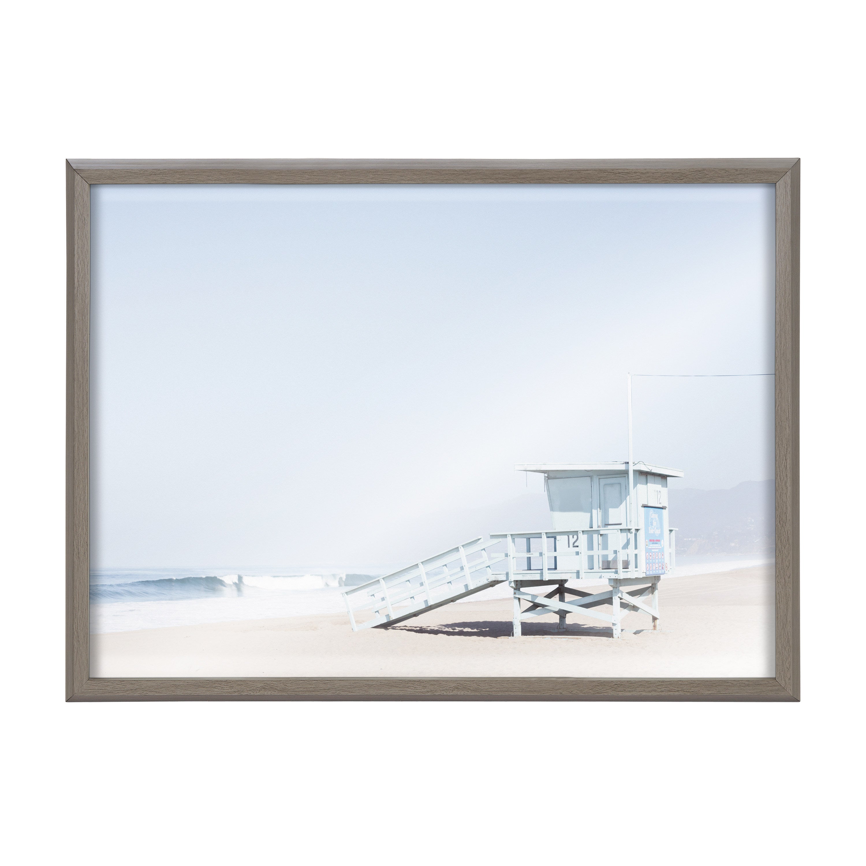 Blake Pale Blue Life Guard Tower Framed Printed Glass by Caroline Mint by kateandlaurel - product image 2 for Resin Society