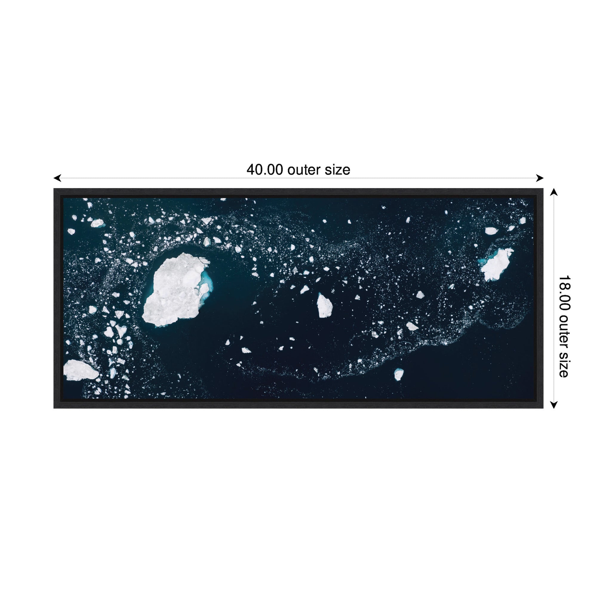 Sylvie Blue and White Iceberg Pattern in Greenland Framed Canvas by Michael Schauer