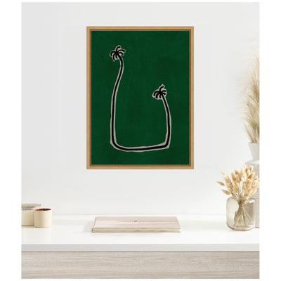 Sylvie Soul Bound Green Framed Canvas by Shatha Al Dafai