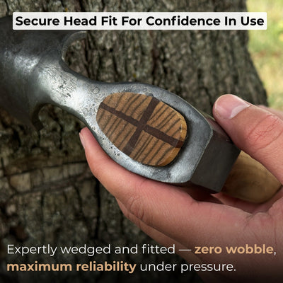 Deep Curved Bowl Adze with hand-forged carbon steel blade and ash wood handle