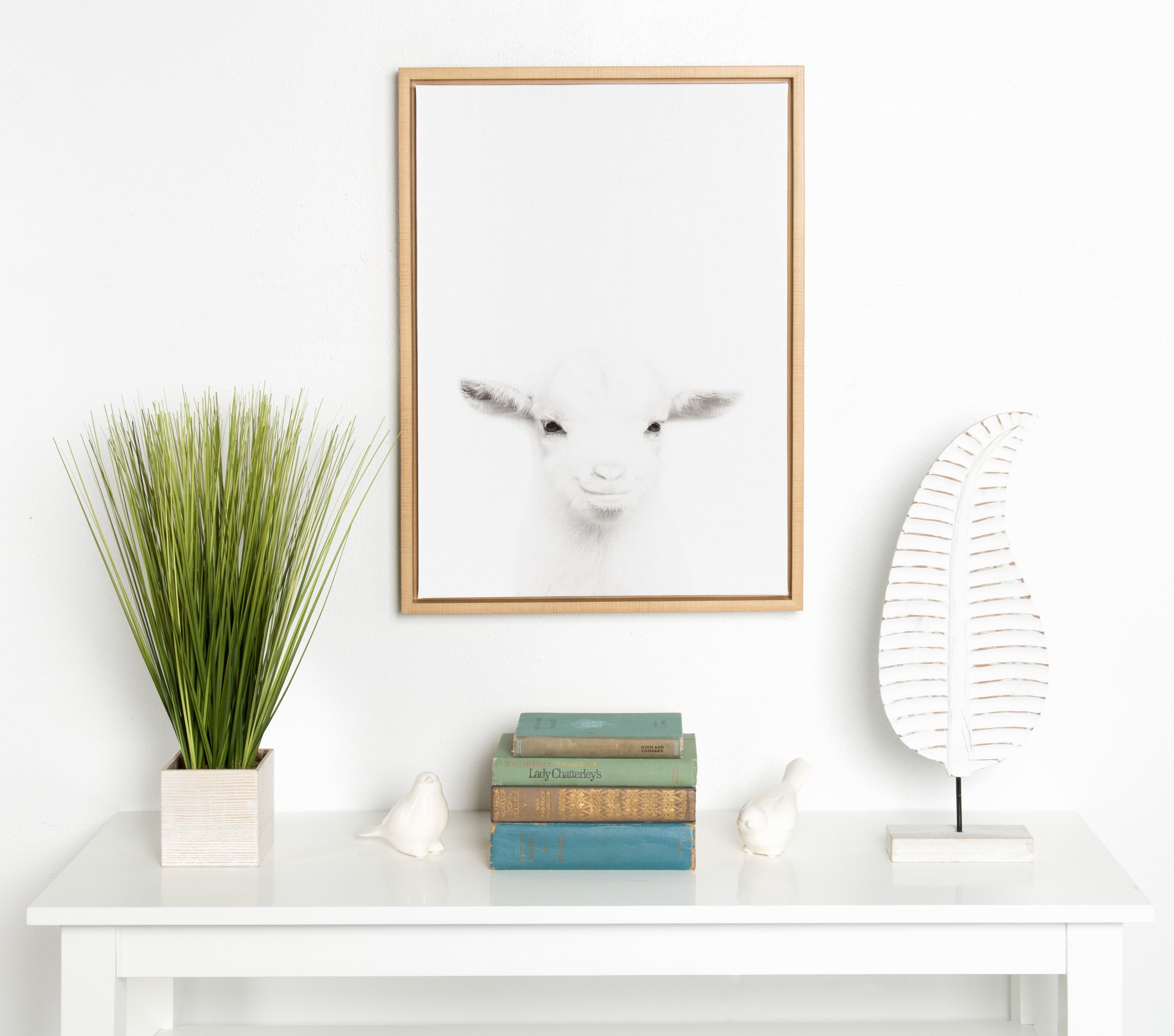 Sylvie Baby Goat Framed Canvas by Simon Te Tai by kateandlaurel - product image 17 for Resin Society