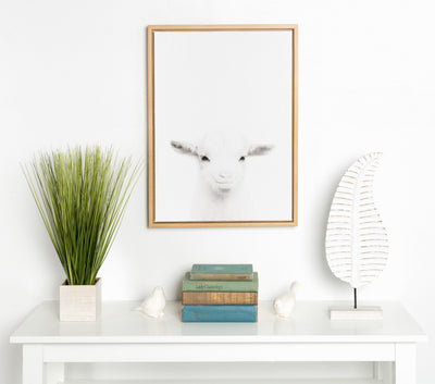 Sylvie Baby Goat Framed Canvas by Simon Te Tai by kateandlaurel - product image 17 for Resin Society