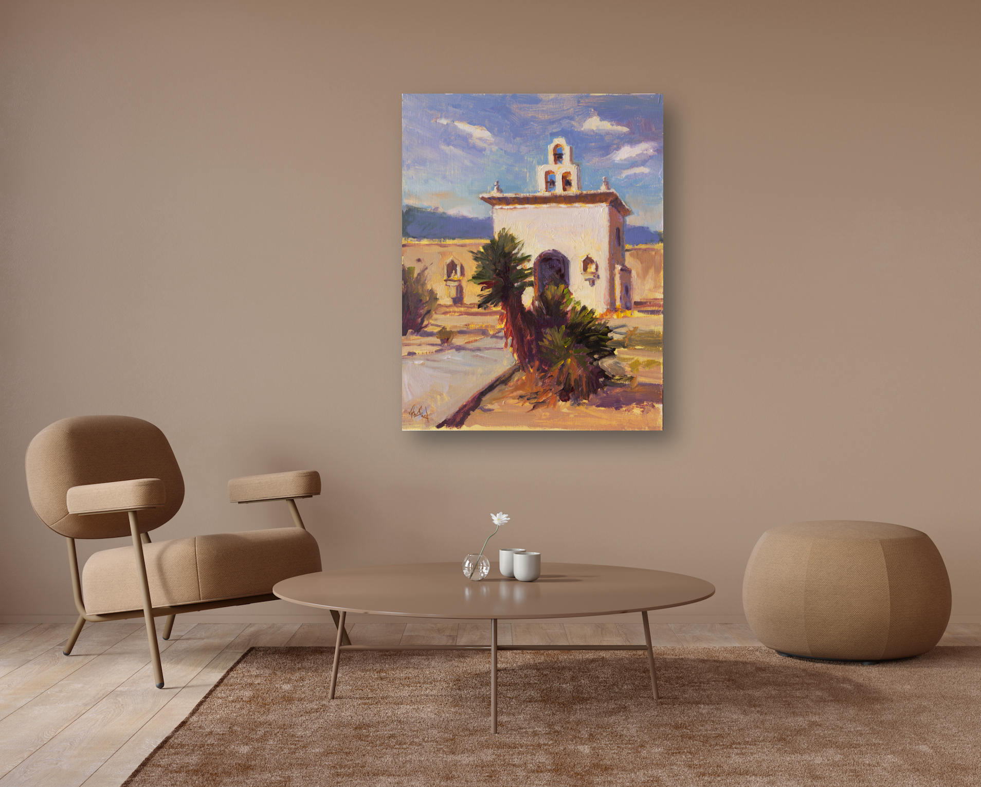 Desert Chapel Artist Enhanced Canvas Print