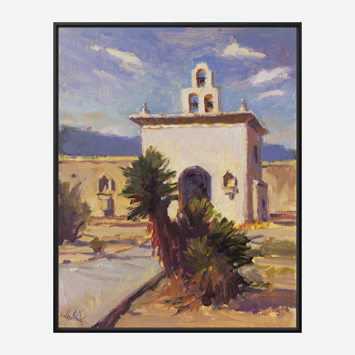 Desert Chapel Artist Enhanced Canvas Print