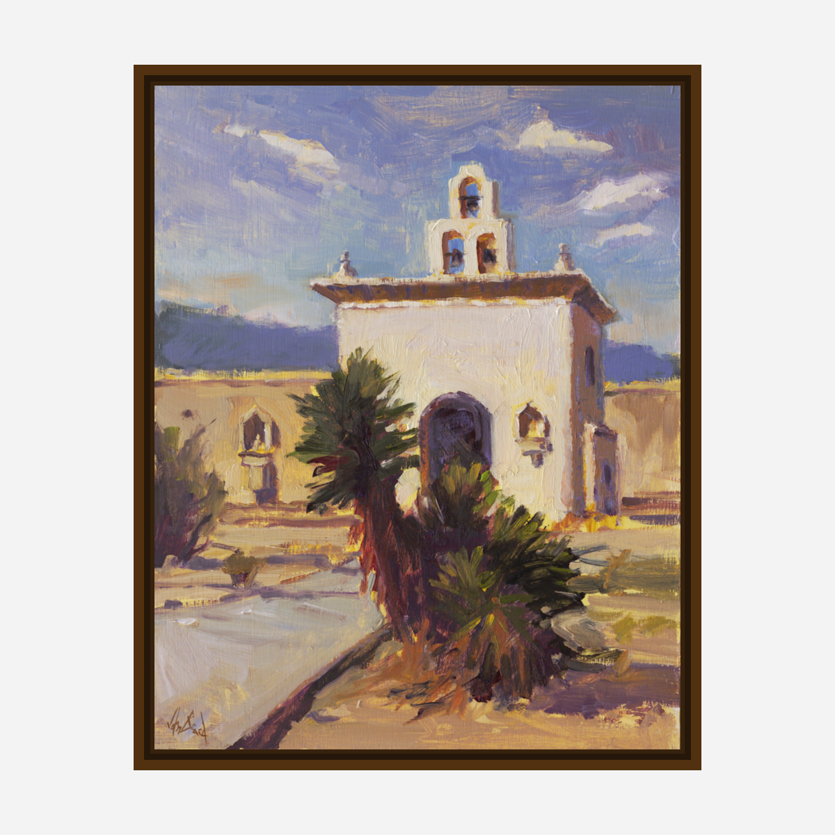 Desert Chapel Artist Enhanced Canvas Print
