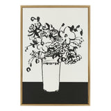 Sylvie 1043 Black and White Vase Framed Canvas by Teju Reval of by kateandlaurel - main product image for Resin Society