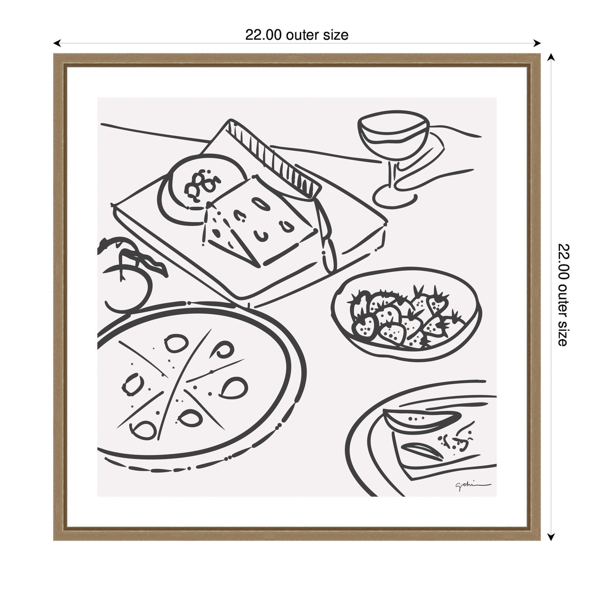 Dinner Club by Gabrielly Guedes Framed Canvas Wall Art Print