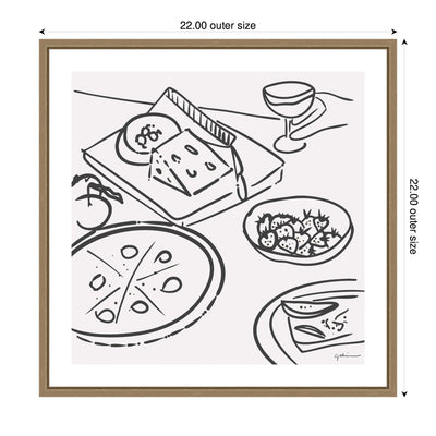 Dinner Club by Gabrielly Guedes Framed Canvas Wall Art Print