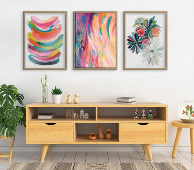 Blake Bright Abstract Framed Printed Art by Jessi Raulet of Ettavee