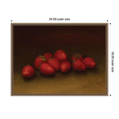 Strawberries no date George Henry Hall by Nostalgia Prints Framed Canvas Wall Art Print
