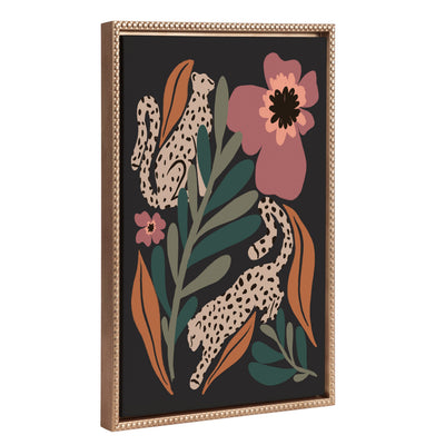 Sylvie Beaded Wild Garden framed canvas art showing colorful plant and animal life with vintage beaded polystyrene frame