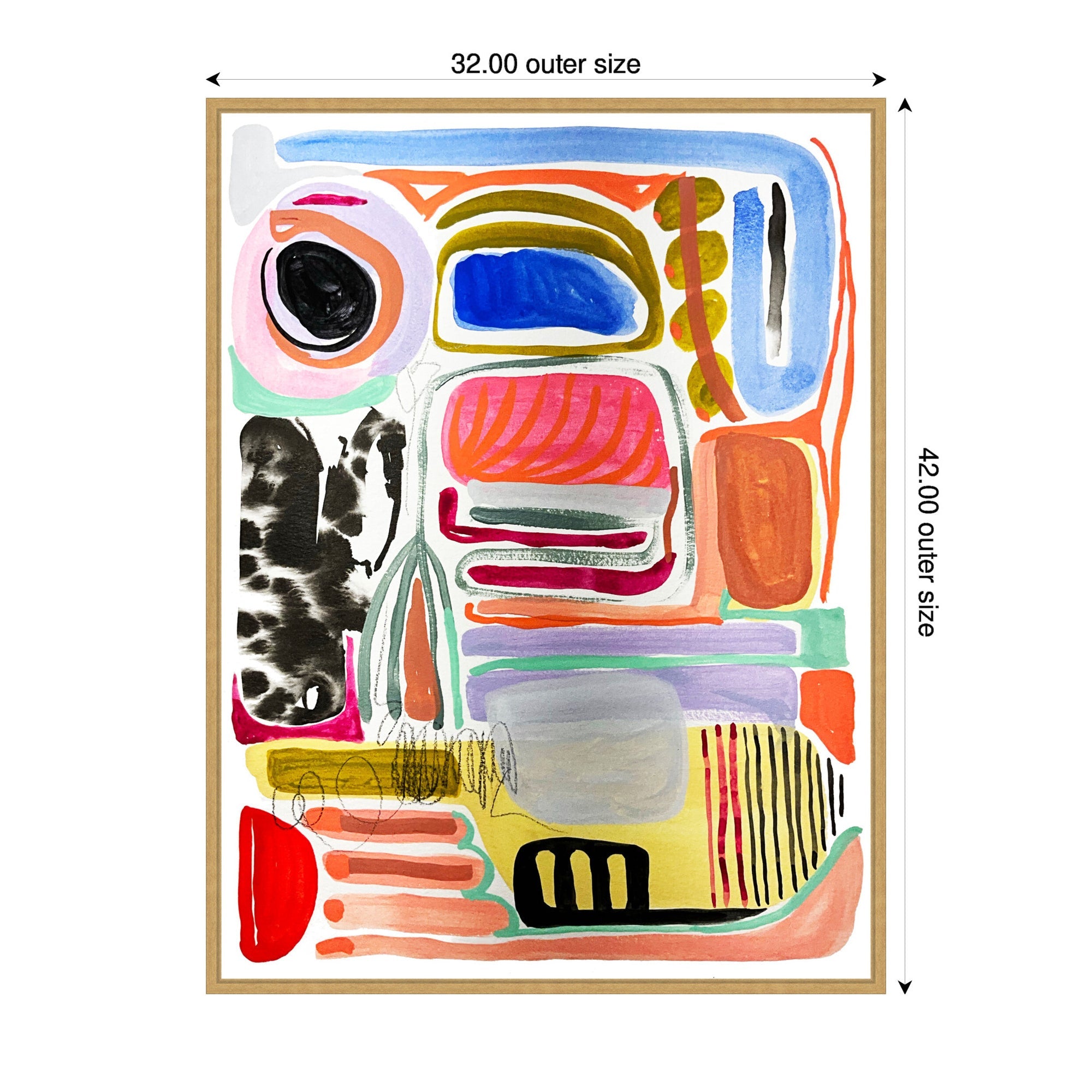 Sylvie Abstract 09 Framed Canvas by Emma Daisy