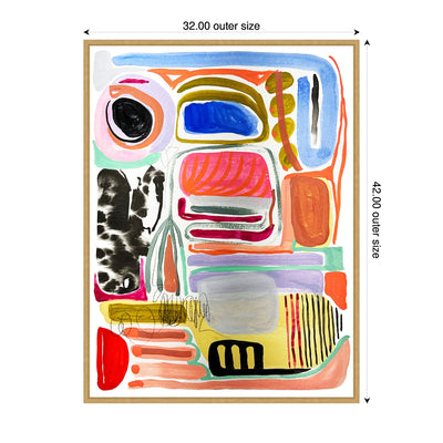 Sylvie Abstract 09 Framed Canvas by Emma Daisy