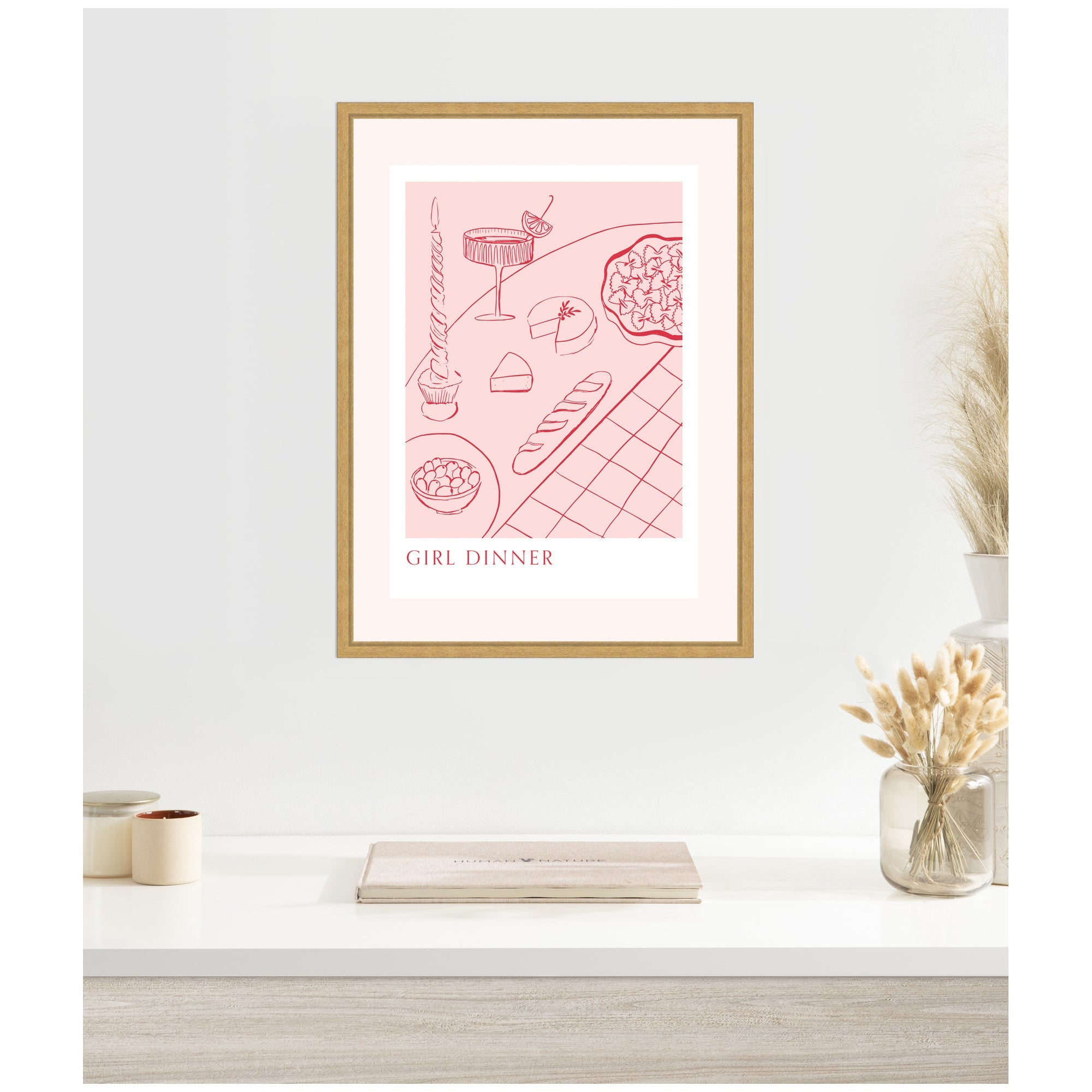 Girl Dinner by Aislinn Simmonds Duchess Plum Framed Canvas Wall Art Print