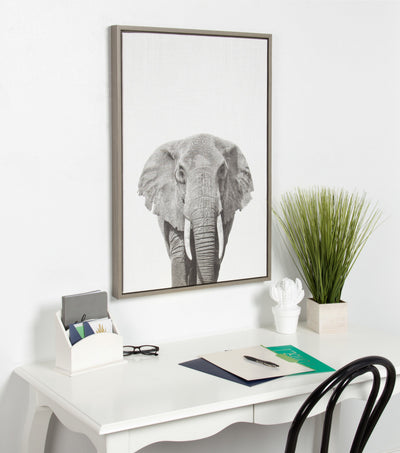 Sylvie Elephant Framed Canvas by Simon Te of Tai Prints