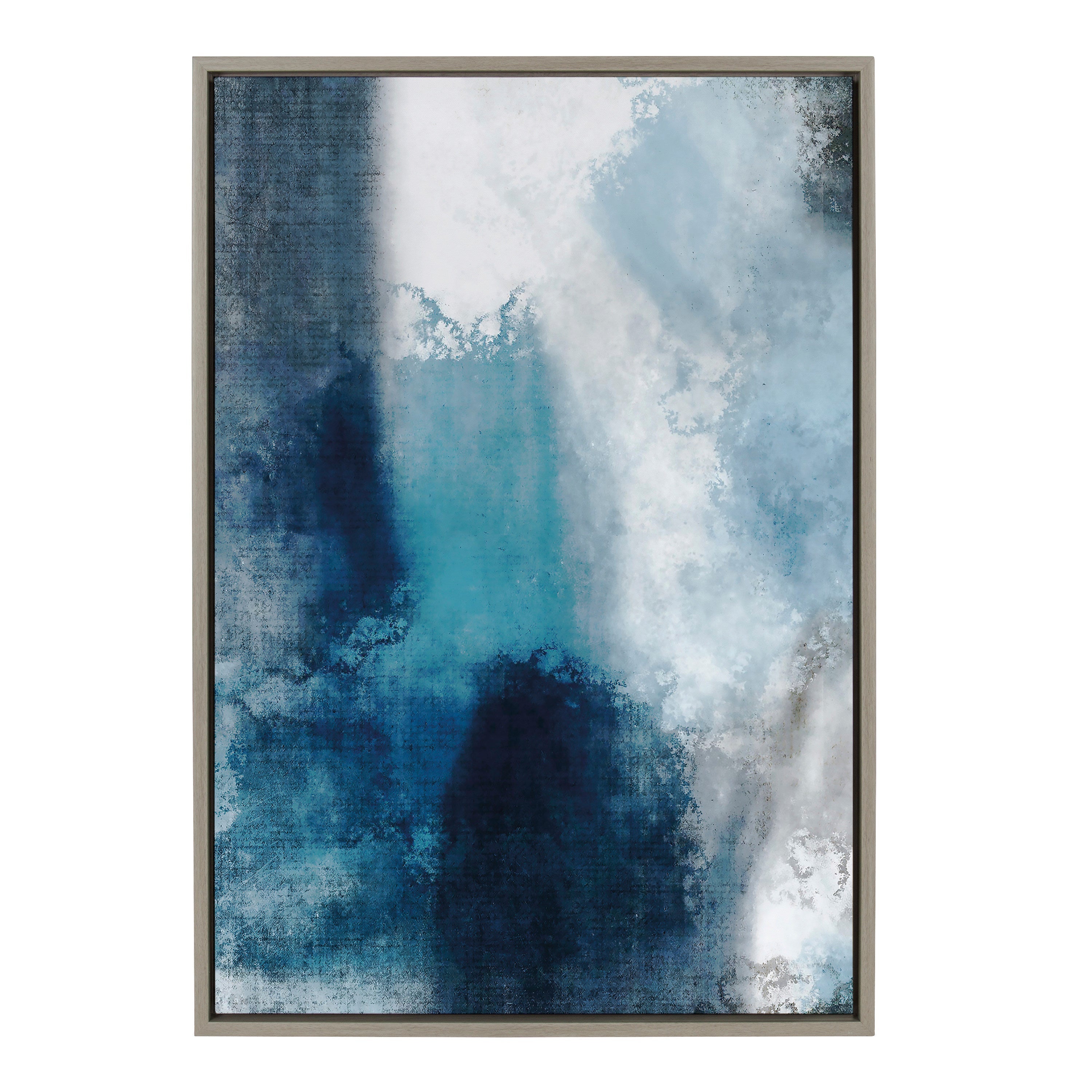 Sylvie Aqua Abstract 1 Framed Canvas by kateandlaurel - product image 10 for Resin Society