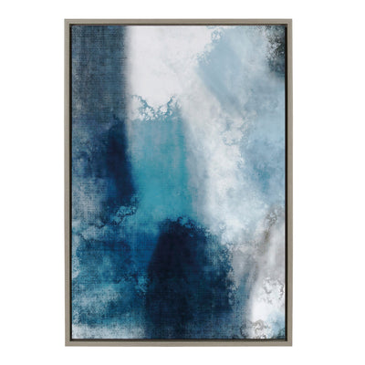 Sylvie Aqua Abstract 1 Framed Canvas by kateandlaurel - product image 10 for Resin Society