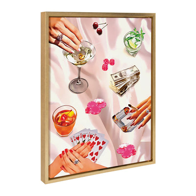 Sylvie Game Night Poker Framed Canvas by Honey Island Studio