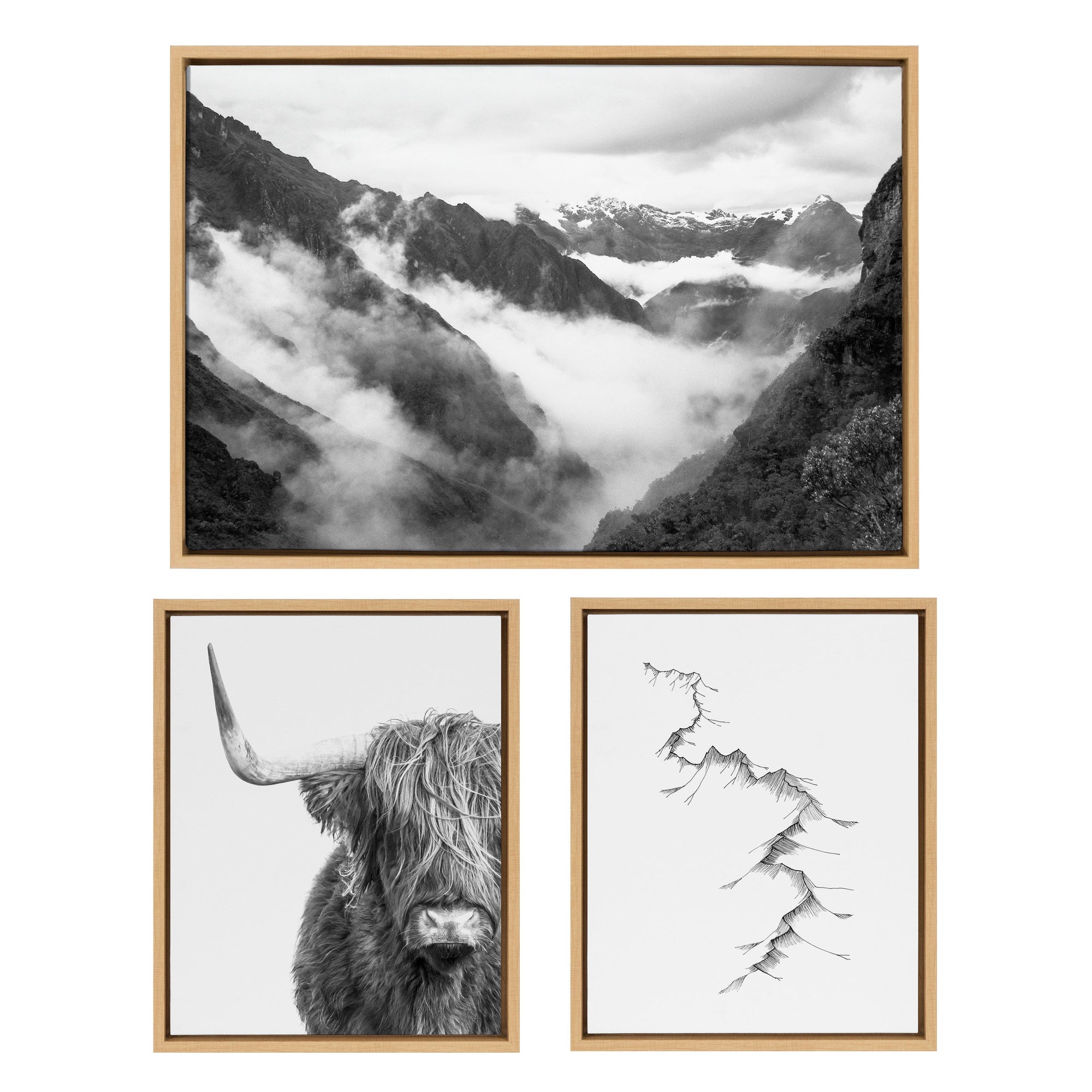 Sylvie BW Highland Cow No. 1 by kateandlaurel - main product image for Resin Society