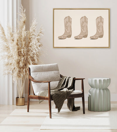 Sylvie Cowboy Boots Landscape Framed Canvas by Honey Island Studio