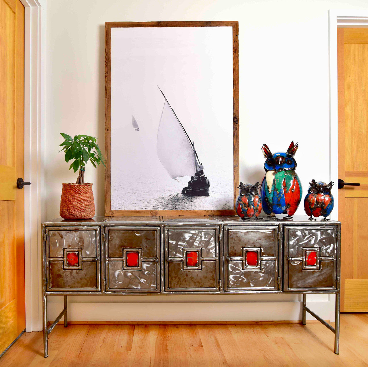 Recycled Metal Credenza - Red by Mbare Ltd - product image 2 for Resin Society