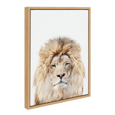 Sylvie Lion Stare Portrait Framed Canvas by Amy Peterson Art Studio