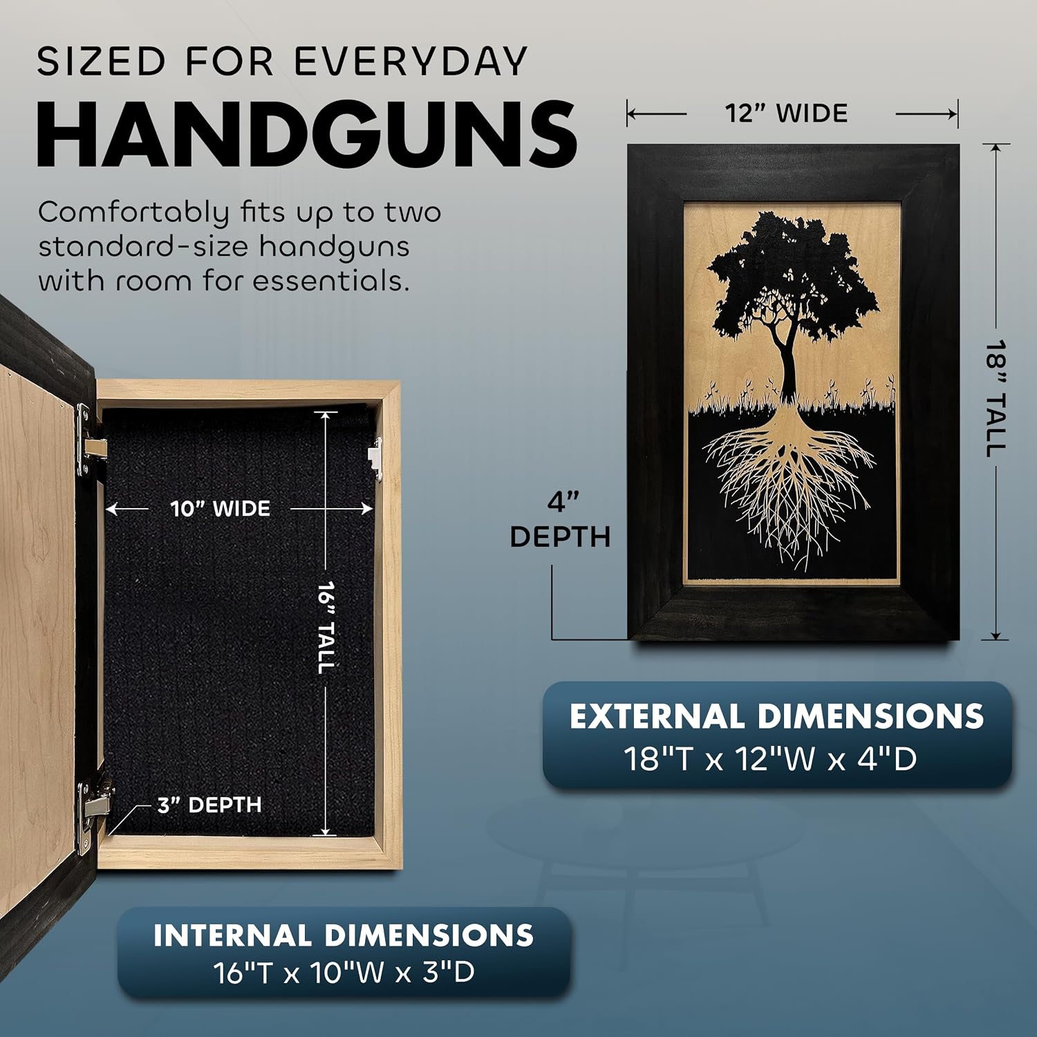 Tree of Life Hidden Gun Storage Wall Decor Concealment Furniture by Bellewood Designs - product image 6 for Resin Society